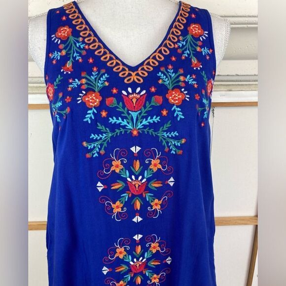 Savanna Jane vintage boho lined embroidered dress w/pockets vintage - Picture 2 of 11